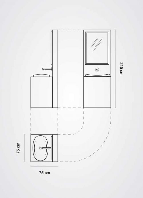 Piantina lavabo modulare singolo